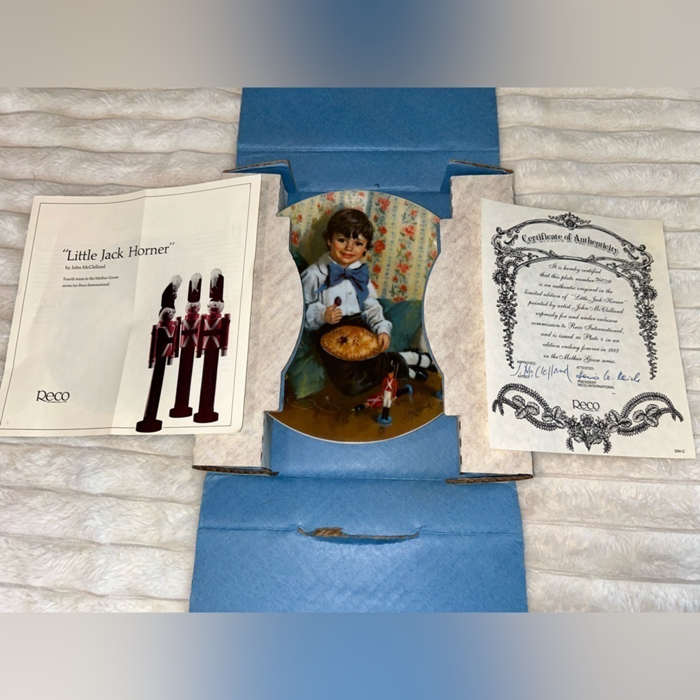 Reco “Little Jack Horner” Collectors Plate